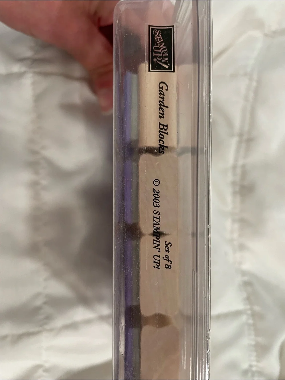 Stampin' Up! Retired Garden Blocks Wooden Stamp Set of 8- NEW UNUSED